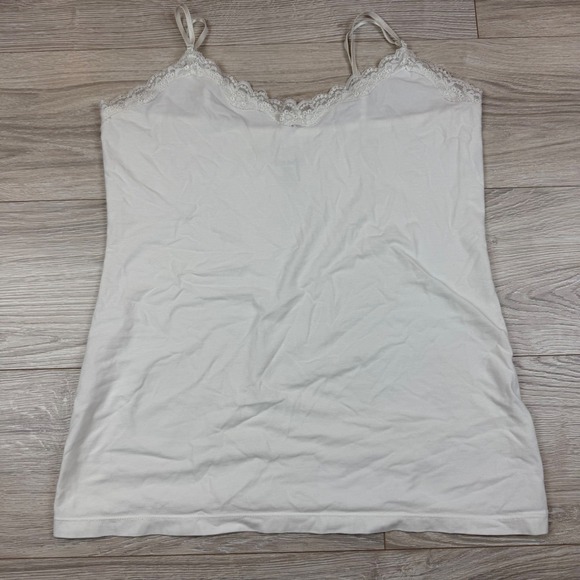 Old Navy Tops - Vintage Y2K Old Navy Womens Lace Trim Cami Tank Top White Size Large